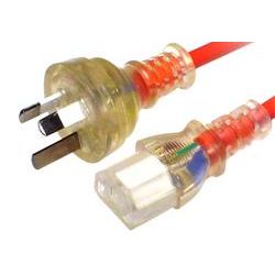 2m Orange Mains Outlet Power Cable 3-Pin AUS(M) to IEC-C13(F) for Medical Applications