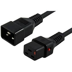 1m IEC LOCK Power Cable IEC-C20(M) to IEC-C19(F) Black