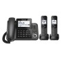 1 Corded phone and 2 cordless handsets
