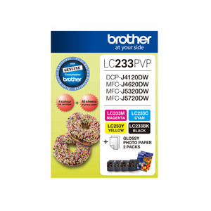 Brother MFC-J4620DW/J5320DW/J5720DW / DCP-J4120DW Photo Value Pack B/C/M/Y Ink + 40sht Photo Paper