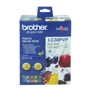Brother MFC-255CW/290C/295CN / DCP-145C/165C/375CW Photo Value Pack B/C/M/Y Ink + 40sht Photo Paper