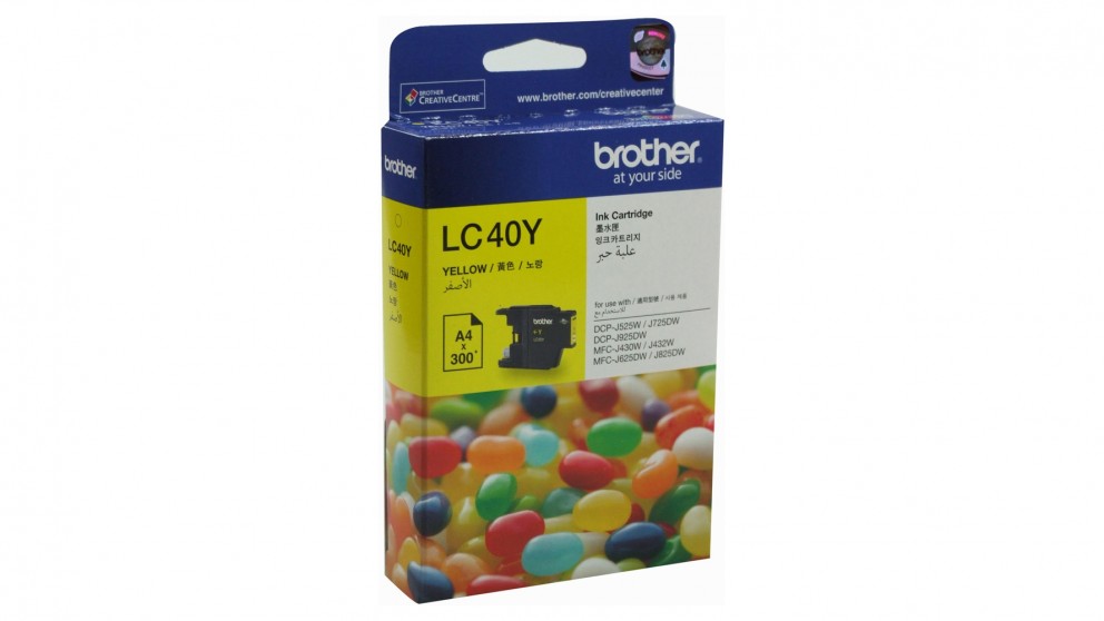 Brother LC-40Y, Yellow Ink Cartridge - 300 pages, BRO CON LC-40Y