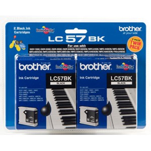 Brother LC-57BK Black Ink Cartridge - up to 500 pages - Twin pack of LC-57BK