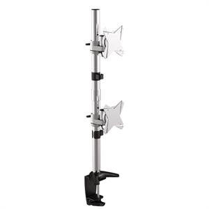 Brateck LDT02-C02V Elegant Dual Vertical LCD Monitor Table Stand w/Arm and Desk Clamp VESA 106mm Up to 23