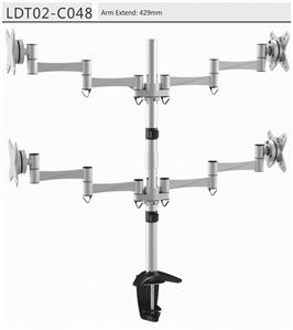Brateck LDT02-C048 Elegant 4 LCD Monitor Table Stand w/Arm and Desk Clamp VESA 858mm Up to 23