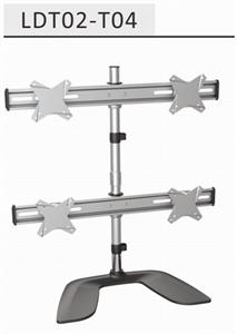 Brateck LDT02-T04 Free Standing Four LCD Monitors Stand from 13-24 inch