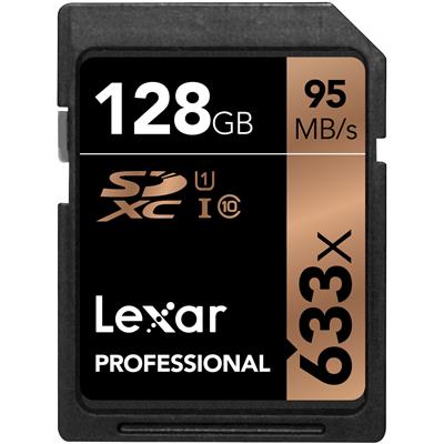 Lexar Professional 633x 128GB SDHC SDXC U1 Card - up to 95MB/s