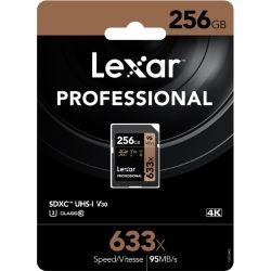 Lexar Professional 633x 256GB SDHC SDXC U3 Card - up to 95MB/s