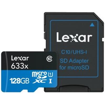 Lexar LSDMI128BBNL633A128GB High-Performance UHS-I microSDXC Memory Card with SD Adapter