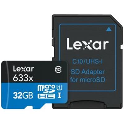 Lexar LSDMI32GBBNL633A32GB High-Performance UHS-I microSDHC Memory Card with SD Adapter