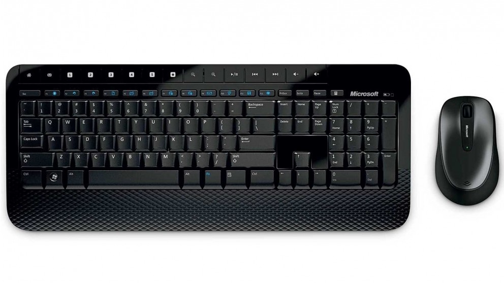 MICROSOFT WIRELESS DESKTOP 2000 SERIES USB MOUSE & KEYBOARD - RETAIL BOX (BLACK)