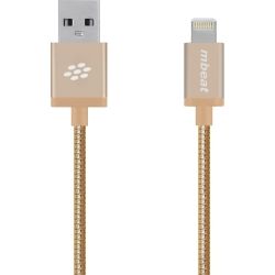 mbeat Toughlink Gold 1.2m Metal Braided MFI Lightning Cable