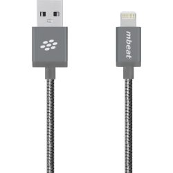 mbeat Toughlink Space Grey 1.2m Metal Braided MFI Lightning Cable