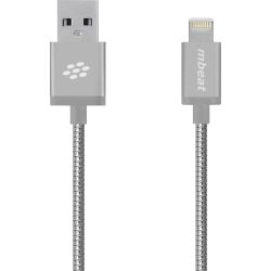 mbeat Toughlink Silver 1.2m Metal Braided MFI Lightning Cable