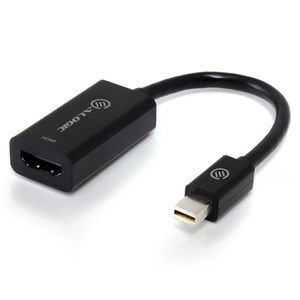 ALOGIC Elements 20cm Mini DisplayPort to HDMI Adapter - Male to Female - Black Commercial Packaging - MOQ:4