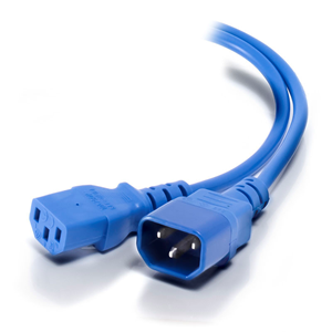 ALOGIC 0.5m IEC C13 to IEC C14 Computer Power Extension Cord - Male to Female - BLUE