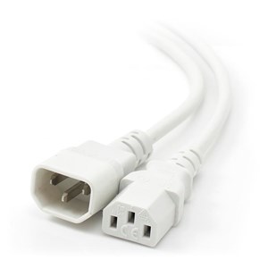 ALOGIC 0.5m IEC C13 to IEC C14 Computer Power Extension Cord - Male to Female -WHITE