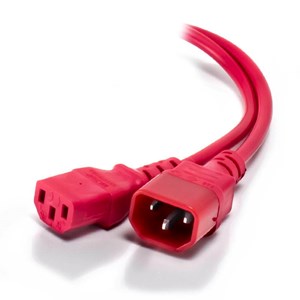 ALOGIC 1m IEC C13 to IEC C14 Computer Power Extension Cord - Male to Female-RED