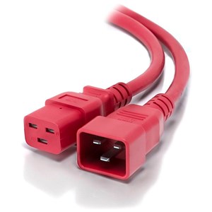 ALOGIC 2m IEC C19 to IEC C20 Power Extension - Male to Female Cable - Red