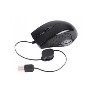 Mouse Retractable USB Optical 3D in Black