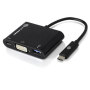 ALOGIC USB-C MultiPort Adapter to DVI/USB 3.0/USB-C with Power Delivery (60W) - Black