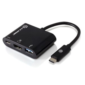 ALOGIC 10cm USB-C MultiPort Adapter with HDMI/USB 3.0/USB-C with Power Delivery (60W) - Black - MOQ:2