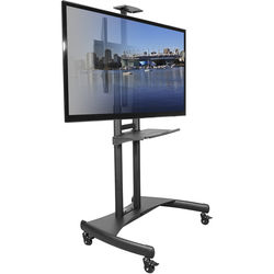 MTM82PL Mobile TV Mount with Steel Keyboard Tray & Top Shelf for 37
