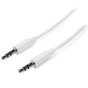 1m White Slim 3.5mm Stereo Audio Cable