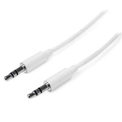 2m White Slim 3.5mm Stereo Audio Cable