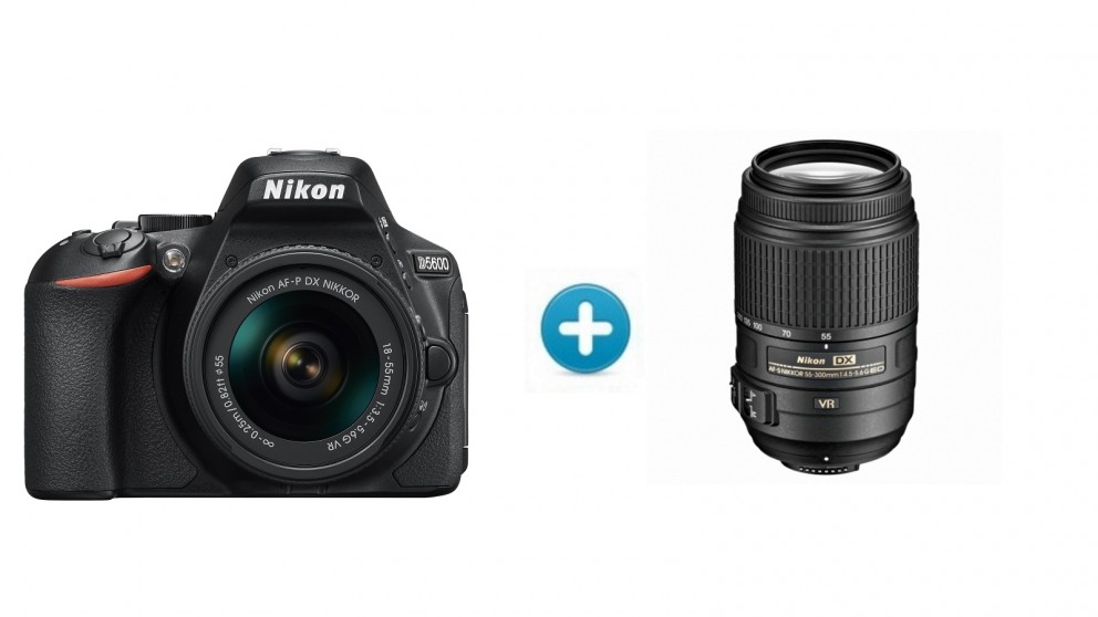 Nikon D5600 DSLR Camera with 18-55mm + 55-300mm Lens Kit