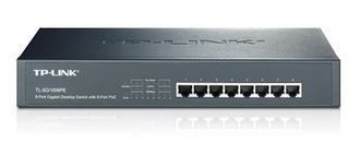 (LS)TP-Link TL-SG1008PE 8-Port Gigabit Desktop Rackmount Unmanaged Switch with 8-Port PoE+ 126W IEEE 802.3af Support MAC address 802.1p/DSCP QoS