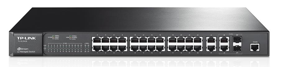 TP-Link TL-SL3428 JetStream 24-Port 10/100Mbps + 4-Port Gigabit L2 Managed Switch (LS)