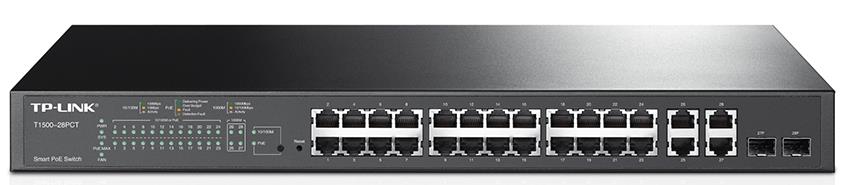 TP-Link T1500-28PCT (TL-SL2428P) JetStream 24-Port 10/100Mbps + 4-Port Gigabit Smart PoE+ Switch