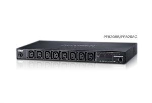 Aten 8 Port 1U eco PDU over IP - 16A Input with Port Monitor - Env Monitor via Opt Sensors