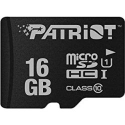 Patriot PSF16GMCSDHC10,16GB LX Series Class 10, Read Speed: 80 MB/s & Write Speed: 10MB/s, Micro SDHC Flash Card, SD adapter, High level copy protection, 2 Years, PAT FLS