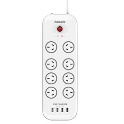 Huntkey Power Board (SAC807) with 8 sockets and 4 USB charging Port and surge protection (total 4.0A)