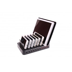 USB Charging Station 10 Port and Holder Stand for Tablets and Smart Phones