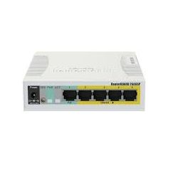 MikroTik RouterBoard RB260GSP, 260GSP 5-Port Gigabit Smart SwOS, Plastic Case, PSU, POE-OUT, 1 Year