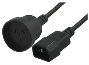 8Ware Access Communications RC-3083 3 Core Power Cord with Mains Socket to IEC-C14 15cm