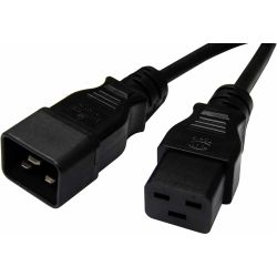 8Ware Power Cable Extension IEC-C19 Male to IEC-C20 Female in 2m