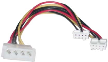 8Ware RC-5039 Molex Power Splitter Cable 2x3.5 F - 1x5.25 M 30cm