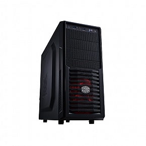 COOLERMASTER K282 ATX CASE, FRONT RED LED 120MM FAN X 1, REAR 120MM BLACK FAN X 1