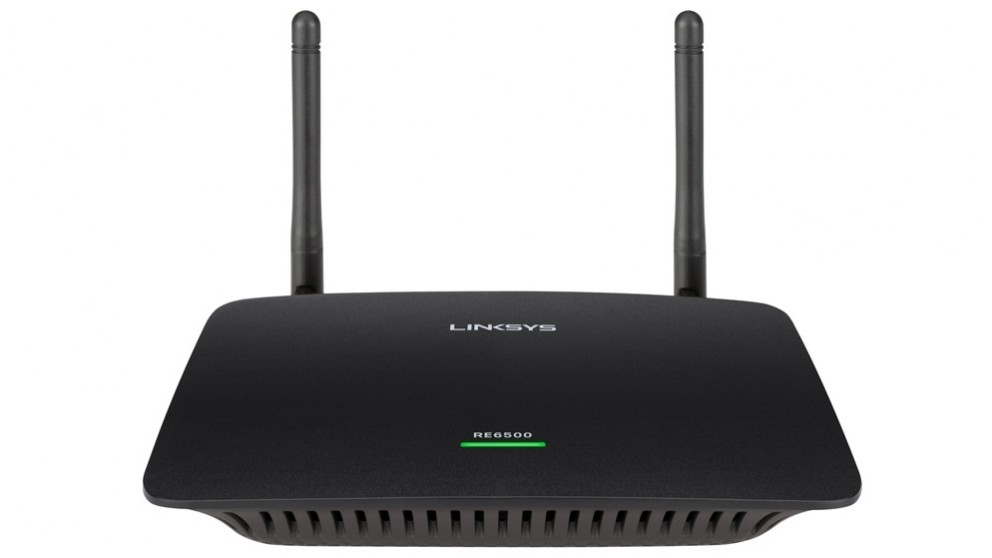 LINKSYS AC1200 DUAL BAND WIRELESS RANGE EXTENDER, GbE(4),3.5MM AUDIO PORT(1),1YR WTY