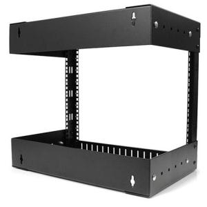 8U Open Frame Wall Mount Equipment Rack Adjustable Depth