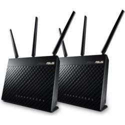 Asus AC1900 WIRELESS DUAL BAND MESH ROUTER, GbE(4), USB 3.0(1), USB 2.0(1), ANT(3), 2PK, 3YR WTY