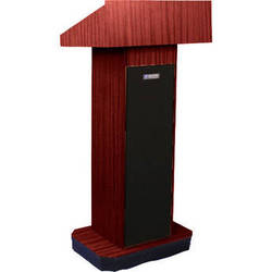 Executive Sound Column Lectern Mahogany 50W Amp 2 Speakers Microphone