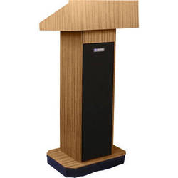 Executive Sound Column Lectern Light Oak 50W Amp 2 Speakers Microphone