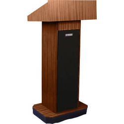 Executive Sound Column Lectern Walnut 50W Amp 2 Speakers Microphone