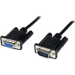 1m Black DB9 RS232 Null Modem Cable F/M