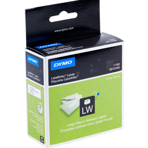 DYMO (SD11352/S0722520) Return Address, Paper/White 25mm x 54mm, 1 Roll/Box, 500 Labels/Roll